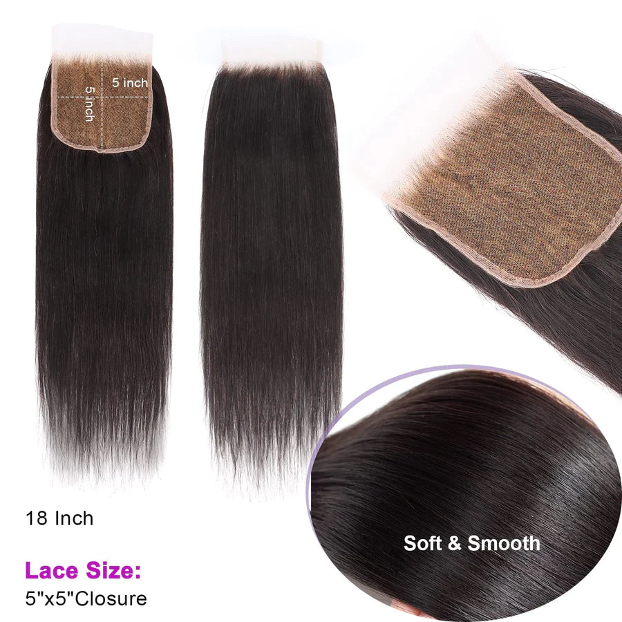 5x5 HD Lace Closure Straight – 100% Human Hair 3 5x5 HD Lace Closure Straight – 100% Human Hair - Image 2