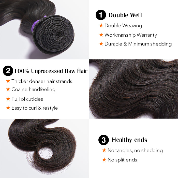 12A Raw Indian Body Wave Hair Bundles 5 12A Raw Indian Body Wave Hair Bundles - Image 4